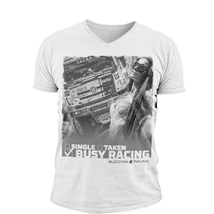 T-shirt BUSY RACING TATRA Vneck white - men